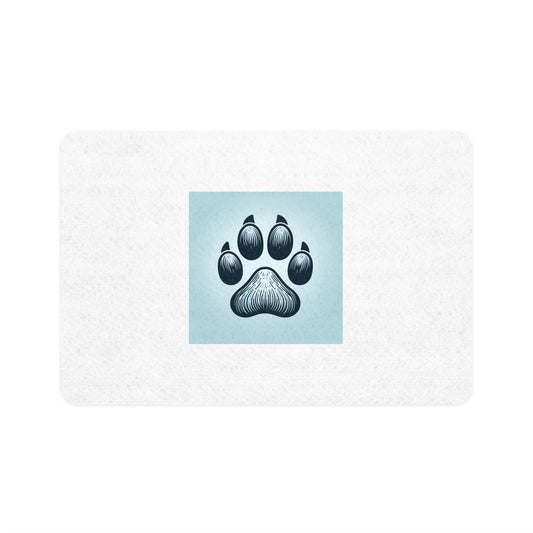 Stylish Pet Food Mat with Paw Print Design - 12x18