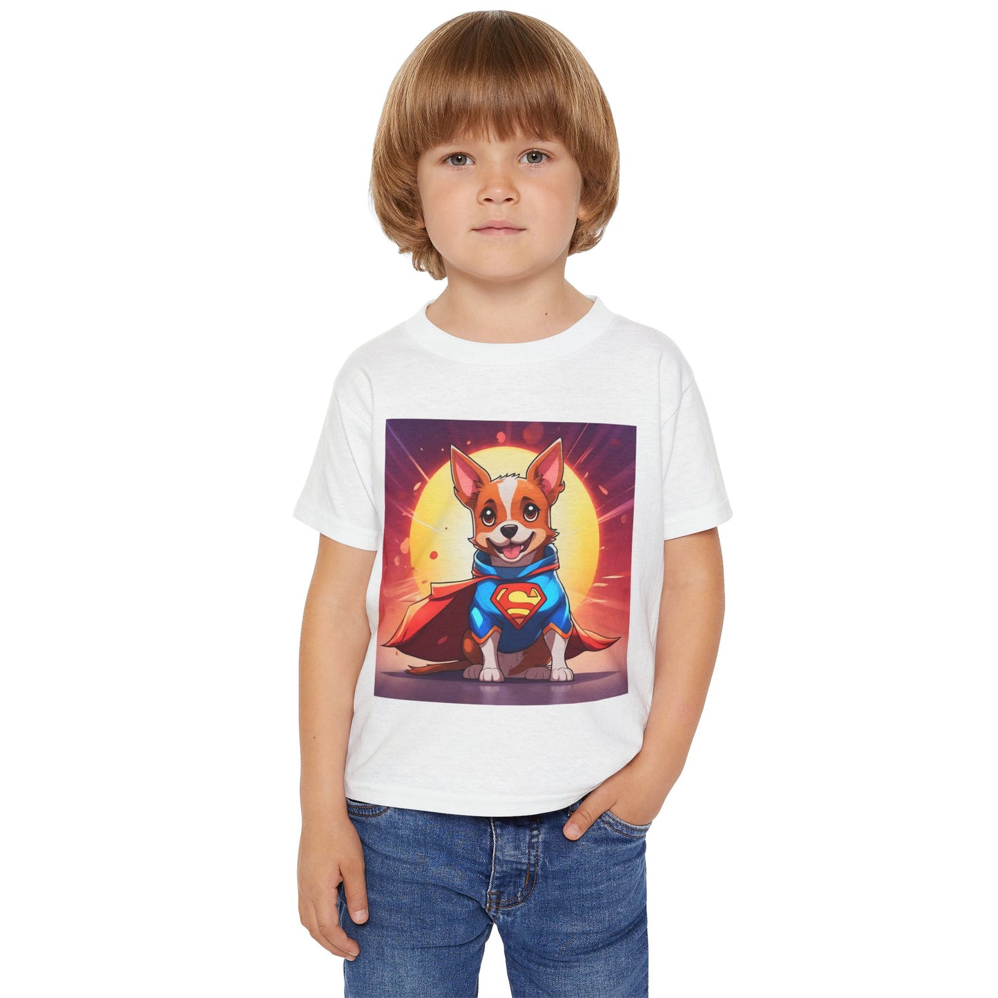 Super Dog Toddler T-Shirt - Cute Cartoon Corgi with Cape
