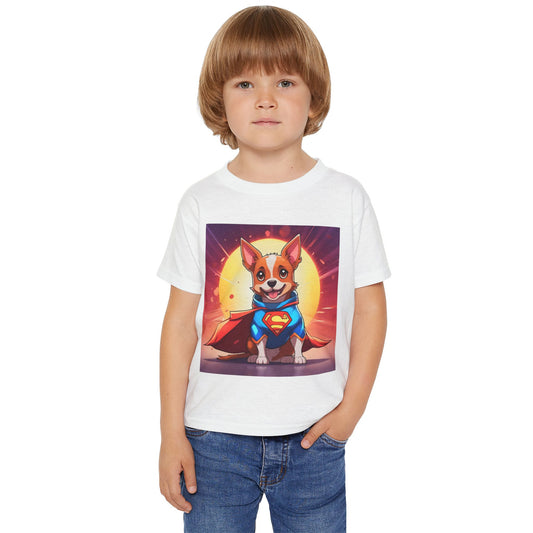 Super Dog Toddler T-Shirt - Cute Cartoon Corgi with Cape