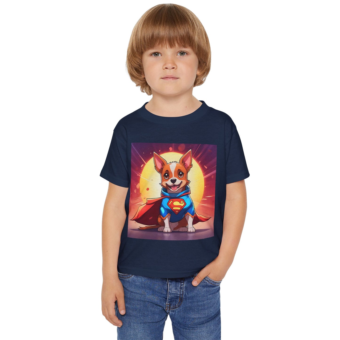 Super Dog Toddler T-Shirt - Cute Cartoon Corgi with Cape